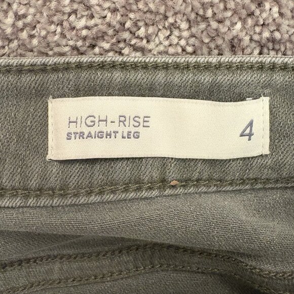 J. Jill Women's Ankle Jeans Size 4 Green High Rise Straight Leg Cuffed Denim EUC - Picture 13 of 16